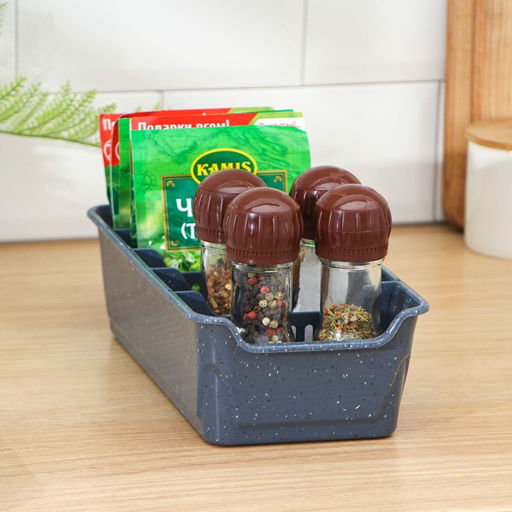 Органайзер для специй STONE, 5 секций, темный камень