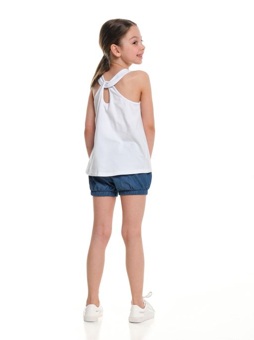 Комплект для девочки с шортами UD 3442/2936 бел/джинс - Mini maxi фото 12