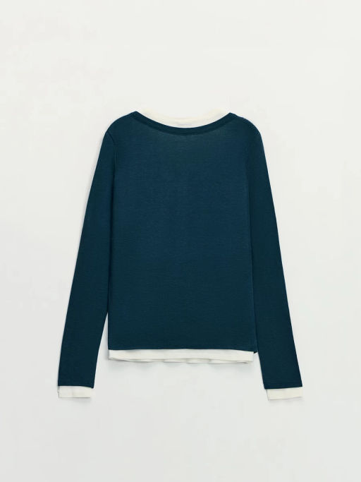 Облегающий лонгслив с двумя слоями / Zarina фото 2