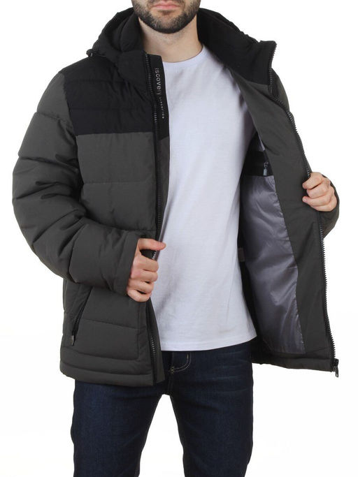 62042 DK. GREEN/BLACK Куртка мужская зимняя (200 гр. холлофайбер)
