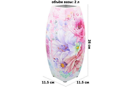 Ваза 2,2 л 11,5*11,5*26 см Акварель квадрат NEW BONE CHINA - Elan gallery фото 2