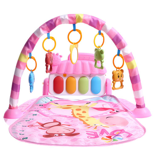 Музыкальный развивающий коврик Весёлые зверята, цвет розовый - Simaland фото 3