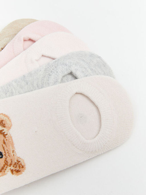 Ay? Teddy Desenli K?z ?ocuk Patik ?orap 5li