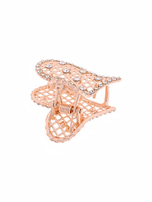 Цена за 6 шт. Крабик для волос «Элери», сердце, 4 см, золото