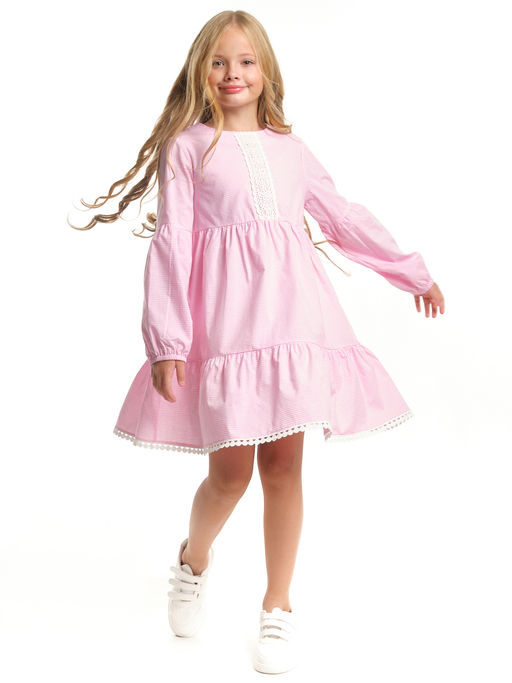 Нарядное платье для девочки модная детская одежда UD 7776 роз клетка - Mini maxi фото 8