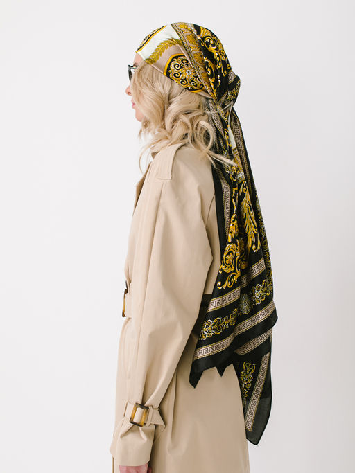 Большой, мягкий, тонкий и очень нежный двусторонний палантин с рисунком. - Tantino фото 7