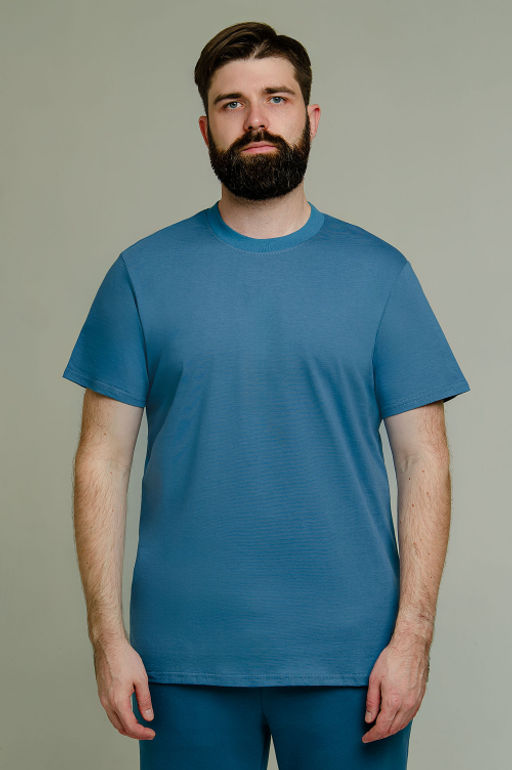 Арт. 61112/4 Футболка мужская однотонная 48-58 (6 шт) Цвет:темно-синий - Идеал фото 3