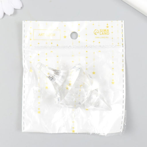 Декор для творчества пластик «Фигурная сосулька, кристалл», прозрачный, 4.3×4.3×8.3 см