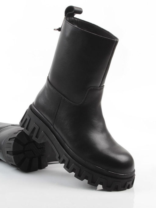 04-PAT148-1Z BLACK Ботинки зимние женские (натуральная кожа, 100% шерсть)