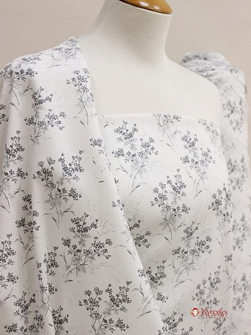 Плательный хлопок Рута душистая цв.серый, ш.1.5м, хлопок-100%, 115гр/м.кв - Купава фото 5