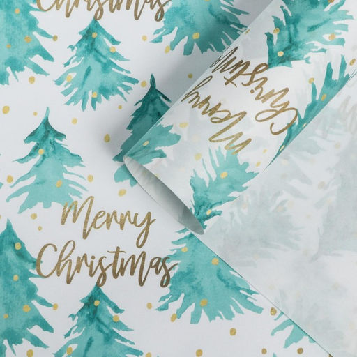 Цена за 10 шт. Бумага упаковочная крафтовая «Акварельный лес», 50 × 70 см