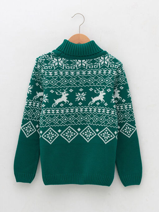 Bal?k?? Yaka Y?lba?? Temal? Uzun Kollu Erkek ?ocuk Triko Kazak - Waikiki фото 2