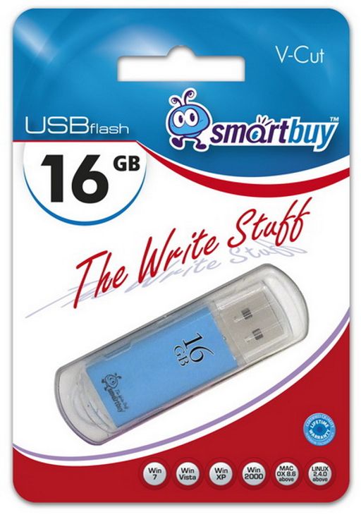 Флеш-накопитель 16Гб "Smartbuy V-Cut" Blue