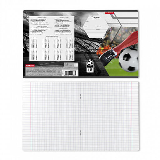 Цена за 200 шт. Тетрадь школьная ученическая ErichKrause Dribbling, 18 листов, клетка (в плёнке по 10 шт.)  фото 8