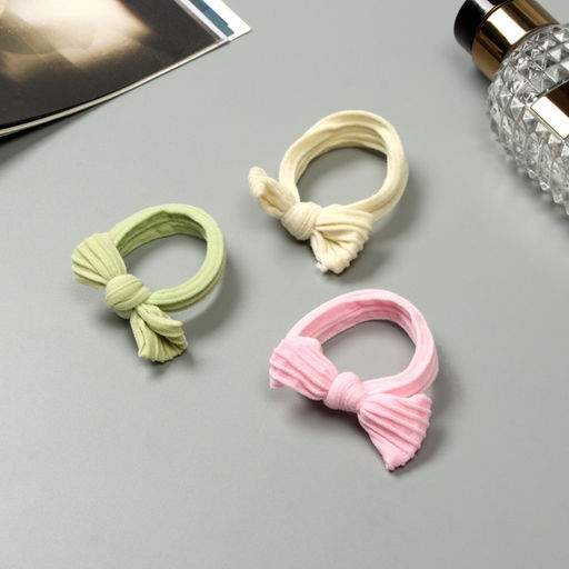 Цена за 4 шт. Резинки для волос «Сильва», набор 3 шт., бантик, 4 см