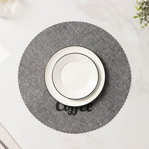 Набор салфеток сервировочных Доляна Coffee, 4 шт, d=37 см, цвет серый  фото 9