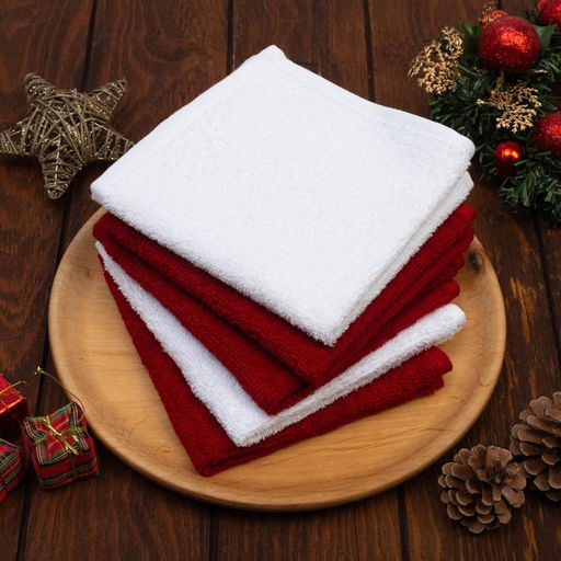 Набор махровых полотенец Этель Merry christmas 30х30 см -5шт, 100% хл, 340гр/м2  фото 2