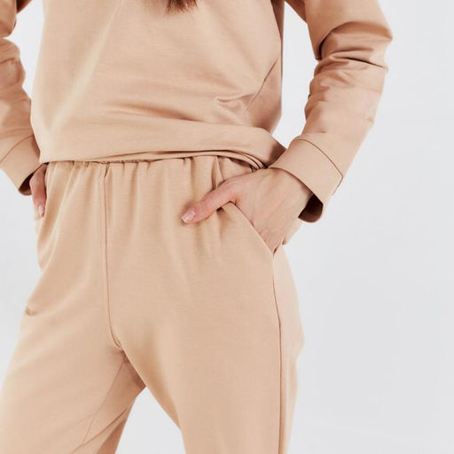 Костюм спортивный женский: худи, брюки, MINAKU: Casual Collection, размер 52, песочный