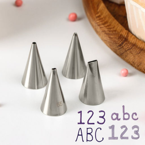 Набор насадок кондитерских Правописание, 1.8?3.5 см, 4 шт. - Simaland фото 2