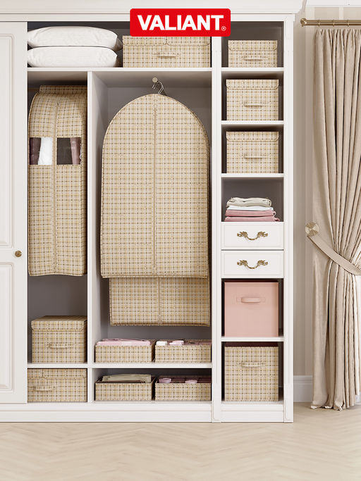 Кофр для хранения обуви, 6 секций, 60*40*12 см, LONDON BEIGE, шт - Valiant фото 11