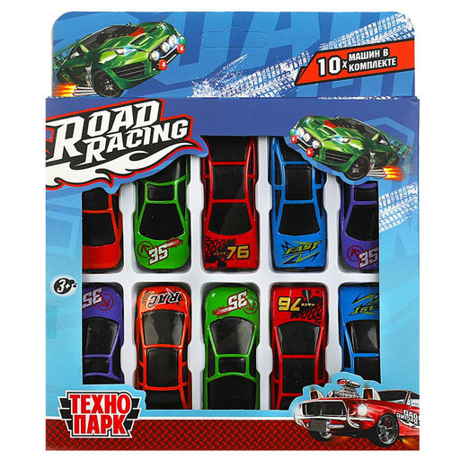 . Набор металл машин "Суперкар Road Racing" 7,5 см 10 шт, в ассорт,в кор. арт.RR-SET-097-R