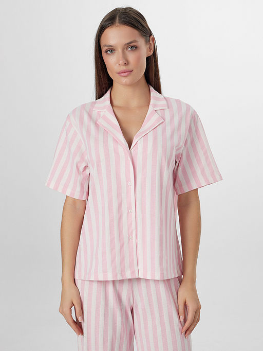 Комплект женский домашний розовый в полоску - Mark formelle фото 5