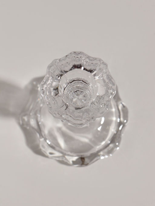 Цена за 2 шт. Стеклянный подсвечник на 1 свечу «Бутон на ножке», прозрачный, d=2.2 см, 7×7×11 см