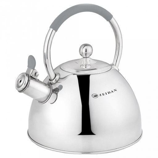 "Zeidan" Чайник из нержавеющей стали 2,7л, со свистком, фиксированная комбинированная ручка, курковый механизм, 3-х капсулированное индукционное дно, зеркальная полировка корпуса, подарочная коробка (Китай)