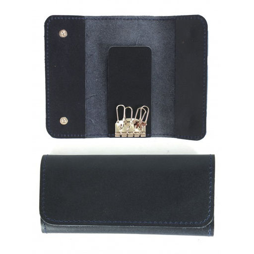 Футляр для ключей Croco-кл-510 (на 4 ключей) натуральная кожа синий пулл-ап (85) 264520