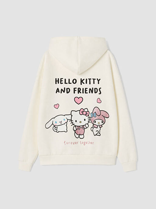 Kap??onlu Hello Kitty Bask?l? K?z ?ocuk Sweatshirt