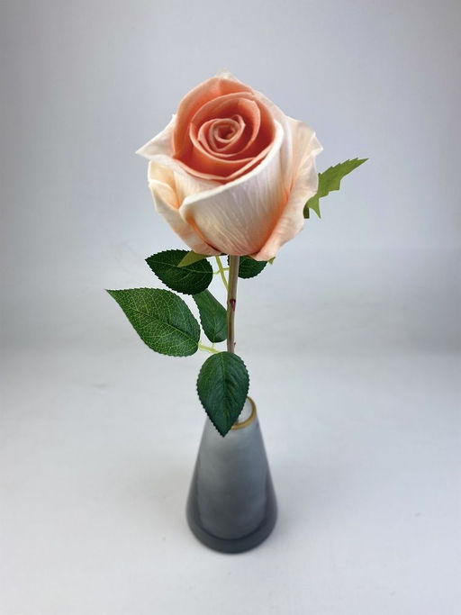 Роза силиконовая ароматизированная 55см, цвет персиковый