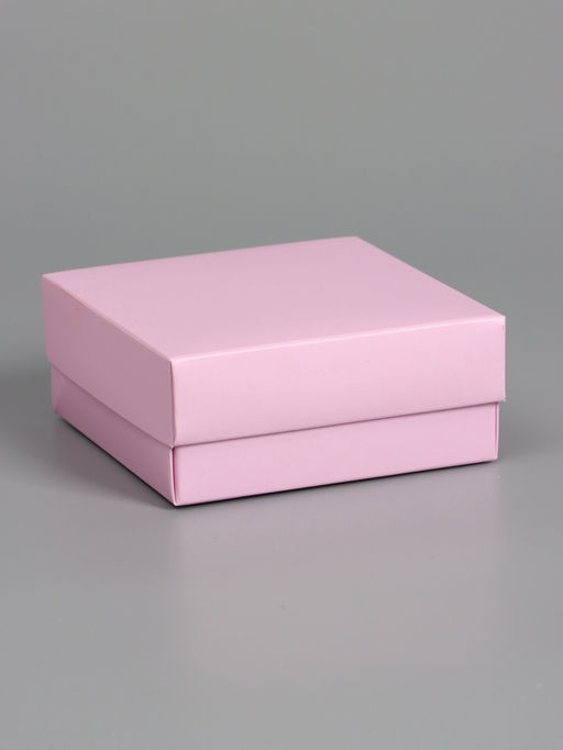 Цена за 5 шт. Коробка складная, крышка-дно, розовая, 12 х 12 х 5 см