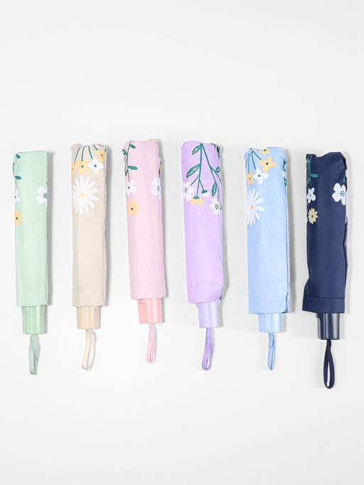 Зонт механический Полевые цветочки, 10 спиц, 4 сложения, R=51/60 см, d=102 см, МИКС