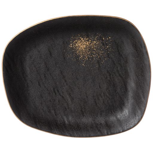 НАБОР ТАРЕЛОК ЗАКУСОЧНЫХ BRONCO MIDNIGHT GOLD 2 ШТ. 22*18.5*3 СМ (КОР=12НАБ.)  фото 3