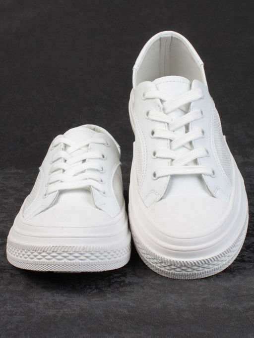 05-PDXL46-1 WHITE Кроссовки женские (натуральная кожа)