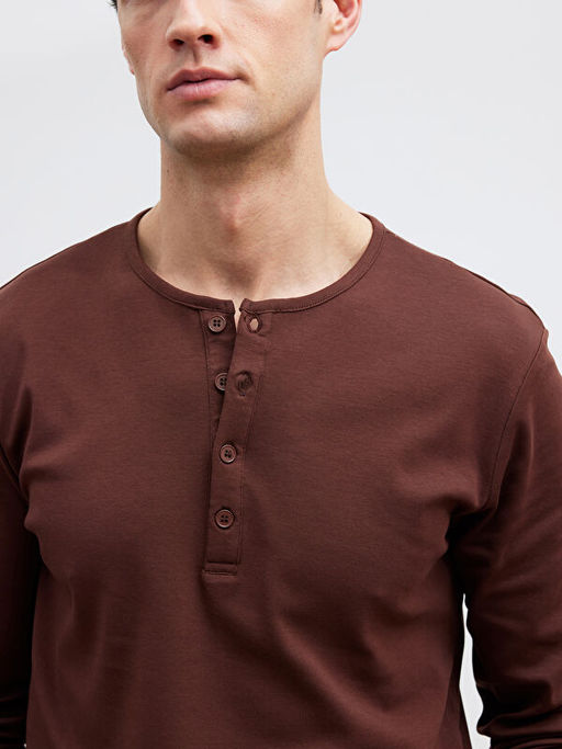 D??meli Bisiklet Yaka Yaka Uzun Kollu Erkek Ti??rt