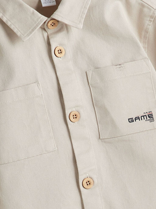 Bask?l? Gabardin Erkek ?ocuk G?mlek