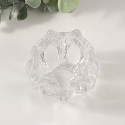 Стеклянный подсвечник на 1 свечу «Остроконечный тюльпан», прозрачный, 7×7×7 см