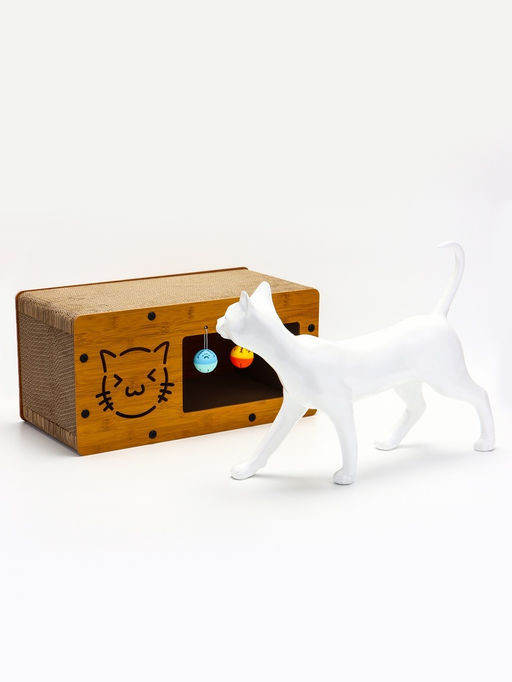 Когтеточка-лежанка Пижон из гофрокартона с кошачьей мятой КотТедж, 482424 см фото 2