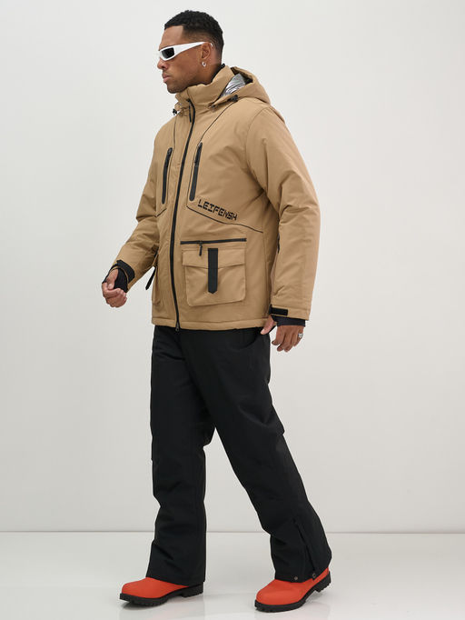 Горнолыжный костюм мужской зимний бежевого цвета 394B - Leifensh фото 8