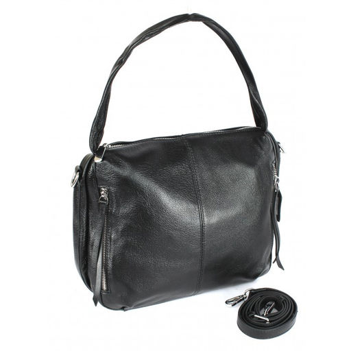 Сумка женская натуральная кожа GU 2033-6615, 1отд+карм/перег, плечевой ремень, черный 264152