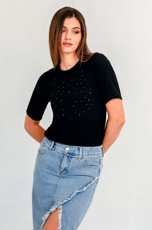 Арт. 3402/2 Футболка женская 44-52 (5 шт) Цвет:черный