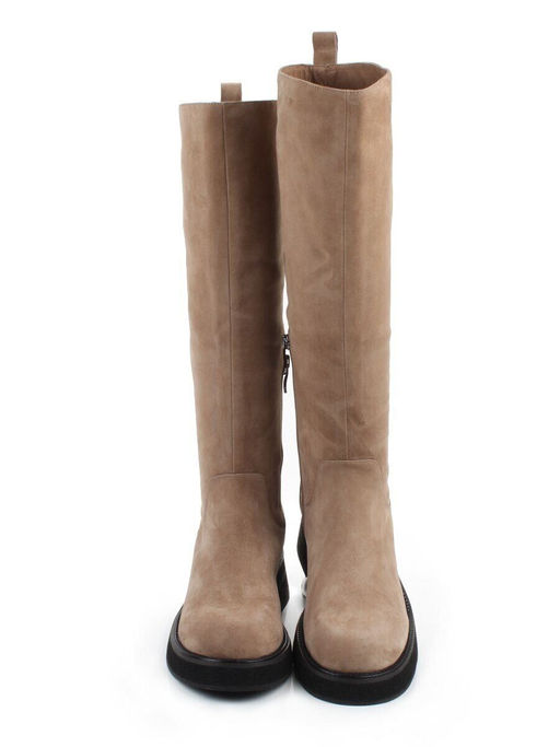 02-E37B-70HL BEIGE Сапоги демисезонные женские (натуральная замша)