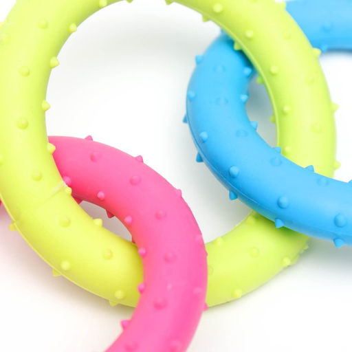 Игрушка жевательная Всегда вместе!, TPR, 18,5 см, сине/розово/жёлтая - Пижон фото 4