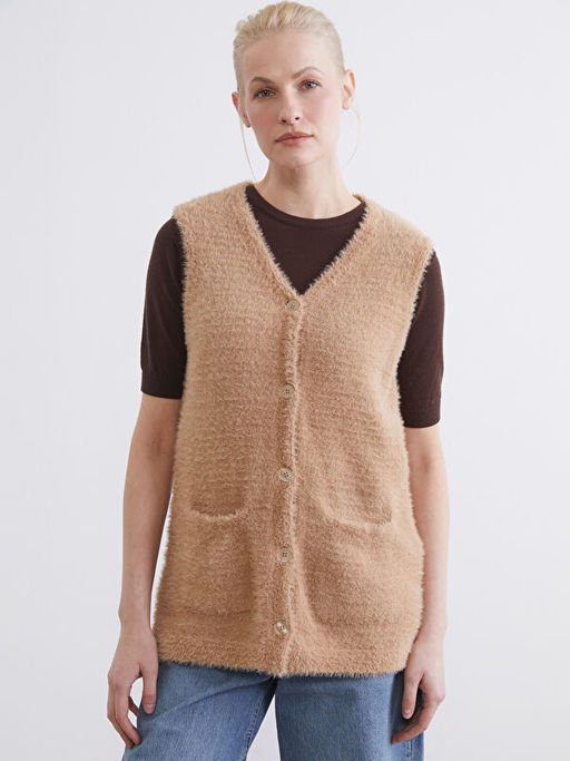 V Yaka Kad?n Triko Yelek