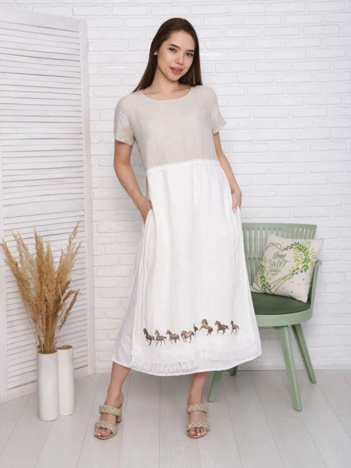 умягченный лен 100% платье - Luxuria фото 14