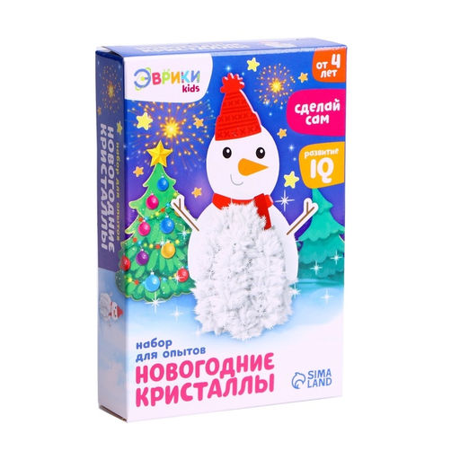 Выращивание новогоднего кристалла Снеговик, набор для опытов