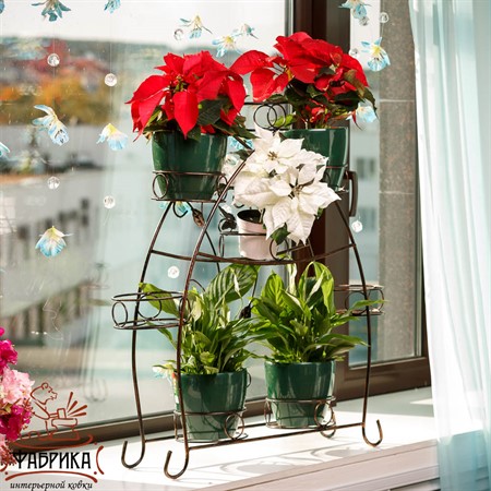 Подставка для цветов на подоконник 14-918 на 8 цветов - Фабрика интерьерной ковки фото 4