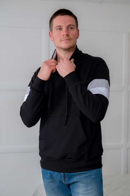 Толстовка мужская из футера Оскар черный - Амадэль фото 5