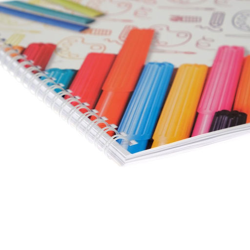 Альбом для рисования А4, 32 листа на гребне Фломастеры, обложка мелованный картон, блок 100 г/м - Calligrata фото 3